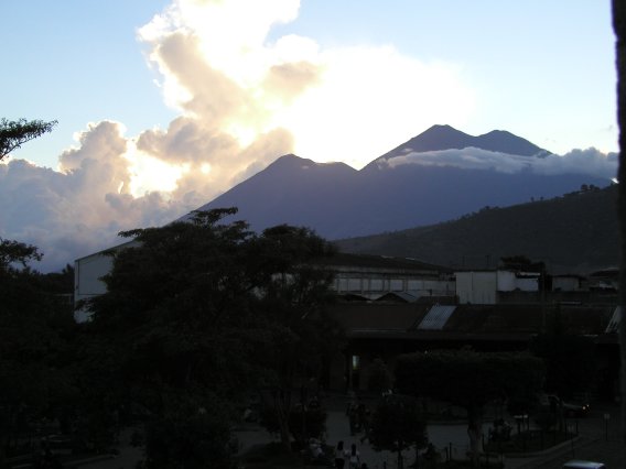 Volcanoes at dusk