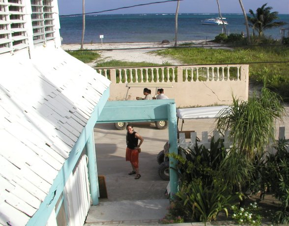 Erin in Front of Hideaway Hotel